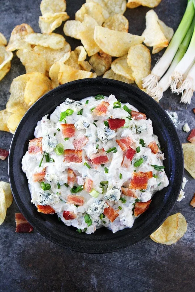 Roasted Garlic Bacon Blue Cheese Dip